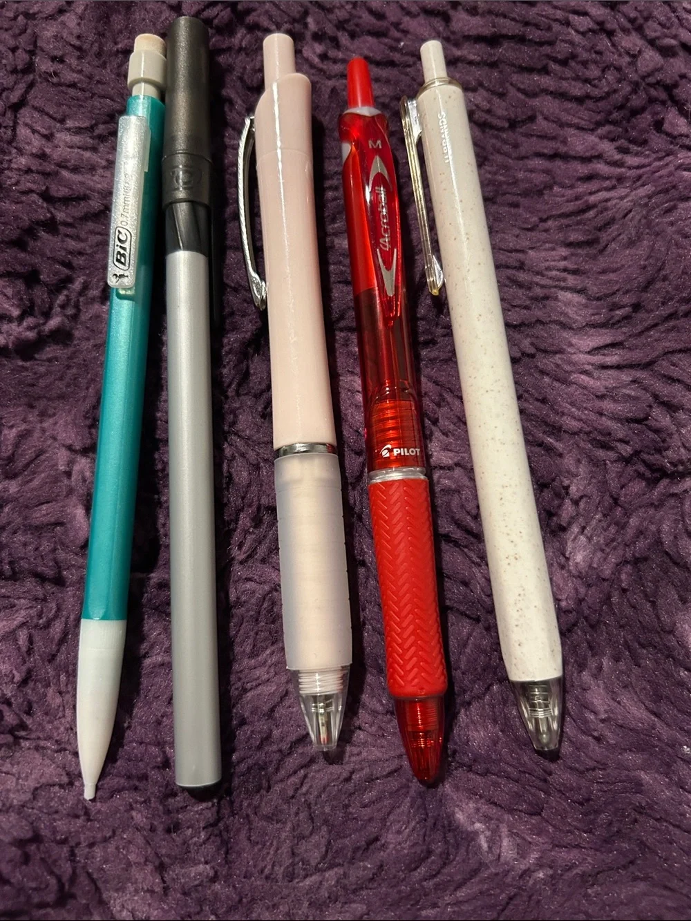 Assorted Retractable Pens - Teal, black, Pink, Red, Speckled White